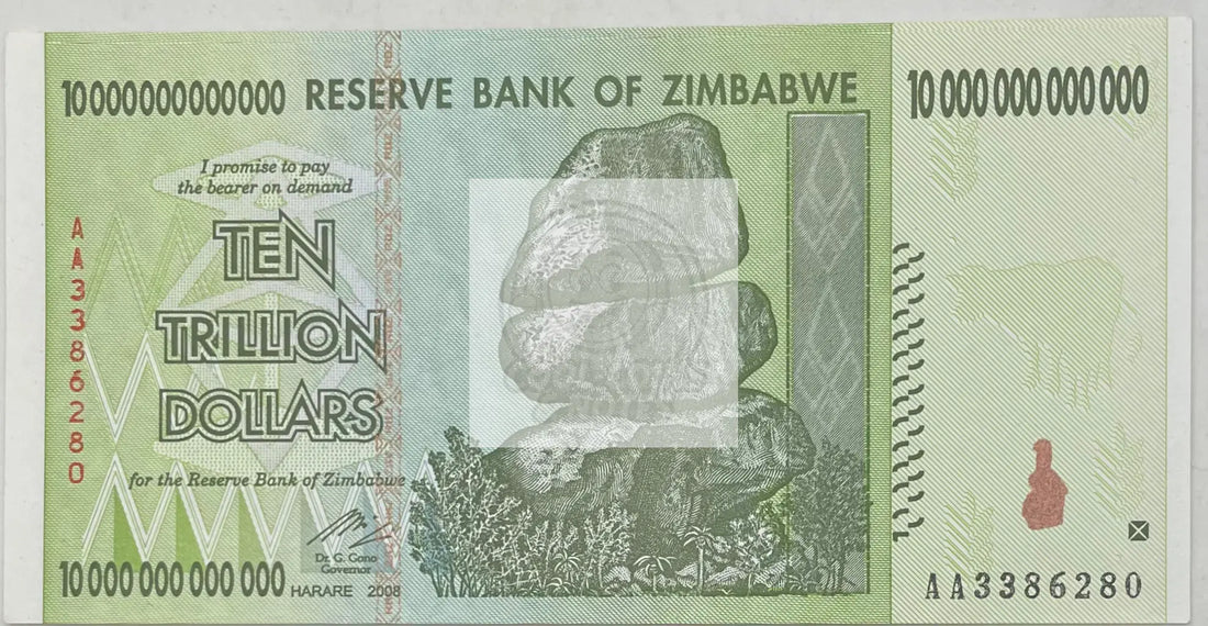 Zimbabwe 10 Trillion Dollars, 2008, AA, P-88, UNC World Banknote - Cool Coins & Notes
