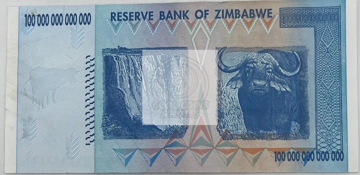 Zimbabwe 100 Trillion Dollars Banknote, 2008, P-91, Used  World Banknote - Cool Coins & Notes