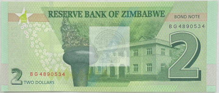 Zimbabwe 2 Dollars Banknote, 2016, P-99a.2, UNC - Cool Coins & Notes