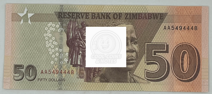 Zimbabwe 50 Dollars, 2020, P-105, UNC Banknote