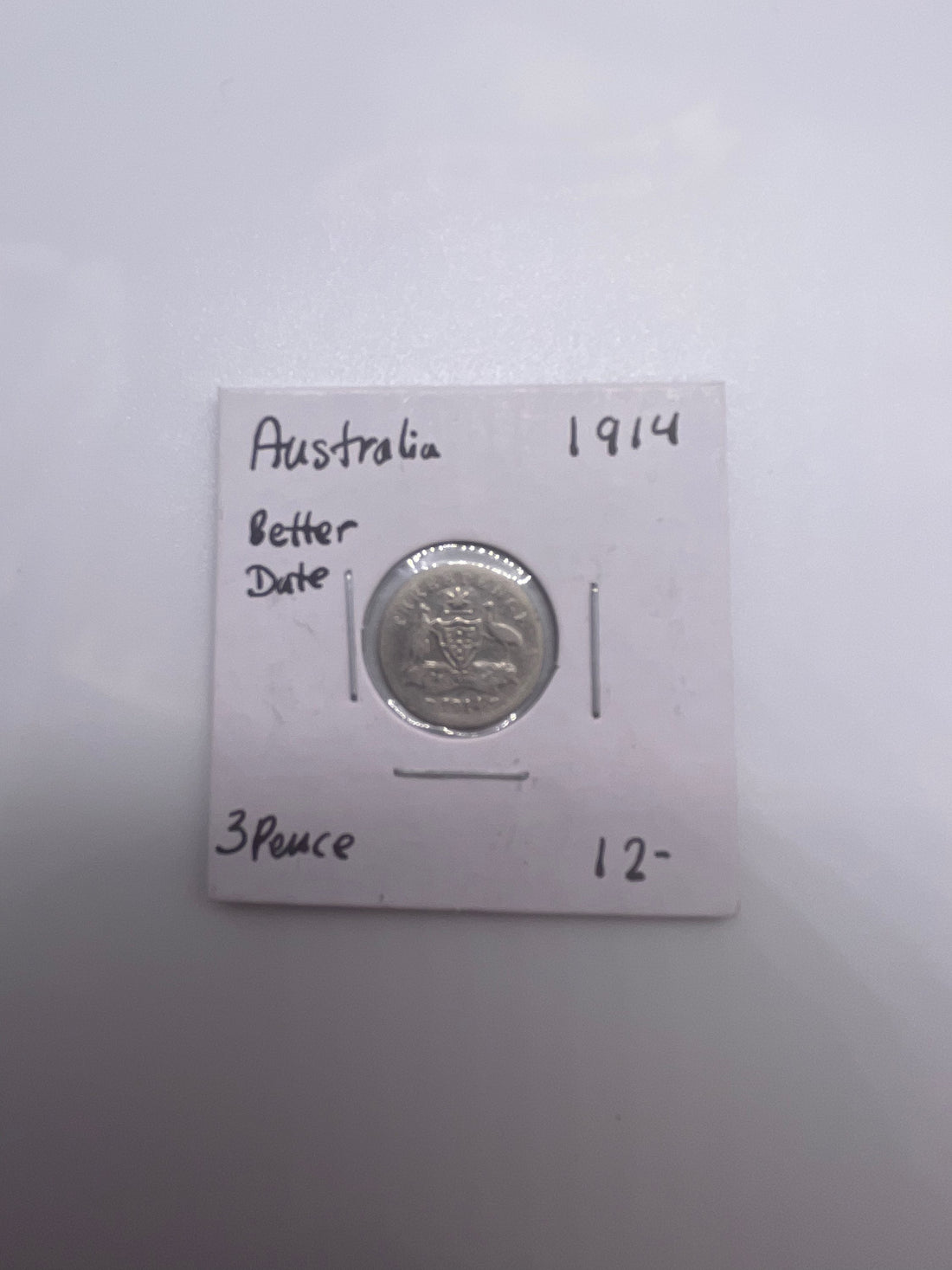 1914 Australia 3P Silver 3 Pence SCARCE King George V KM 24 Coin - Cool Coins & Notes