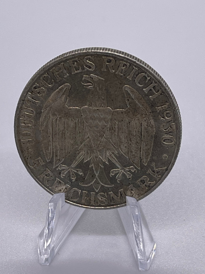 1939 E Germany 5 Marks Zepplin Rare Coin 30k Minted - Cool Coins & Notes