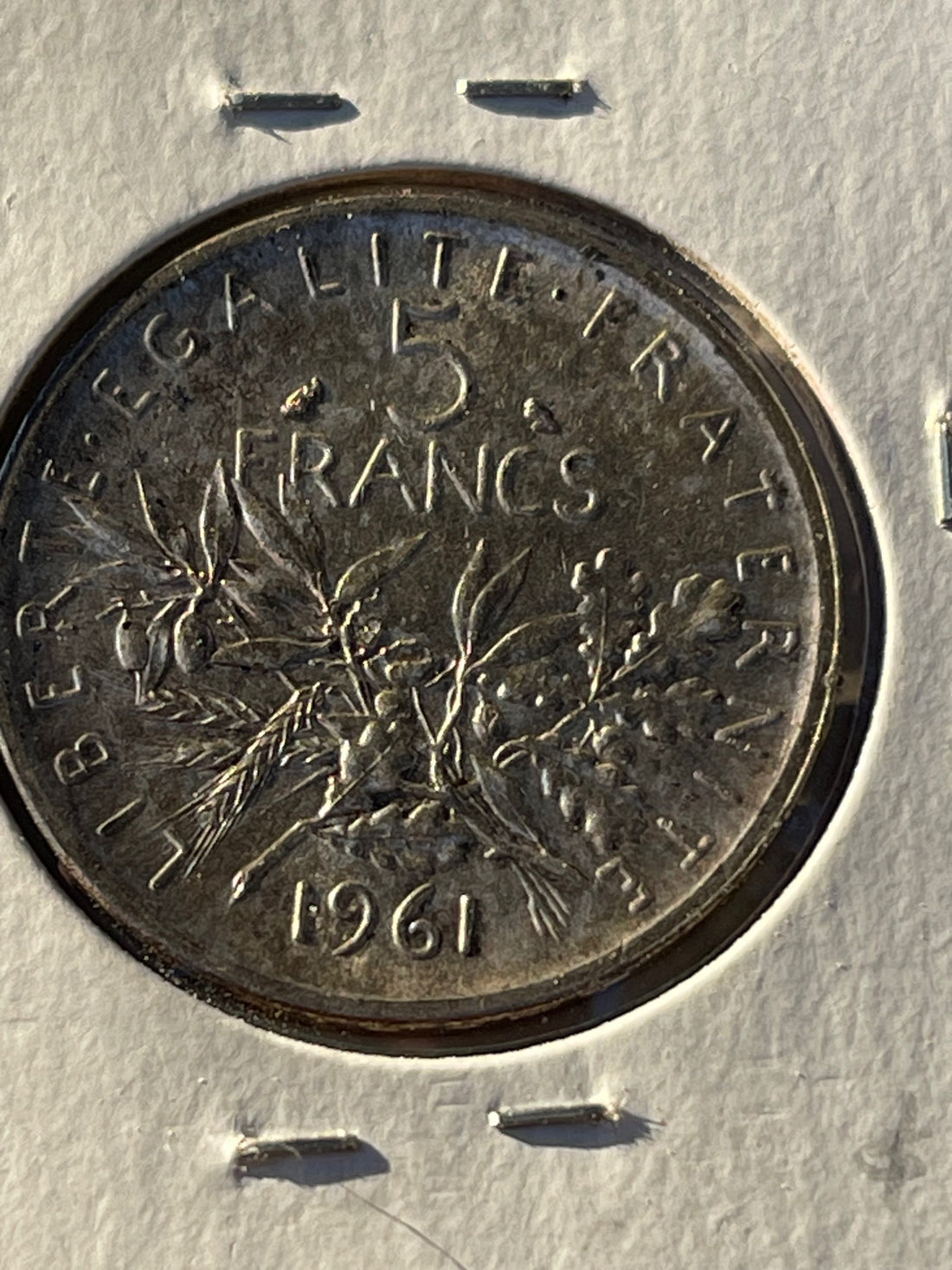 1961 FRANCE 5 FRANCS KM #926 SILVER COIN - Cool Coins & Notes