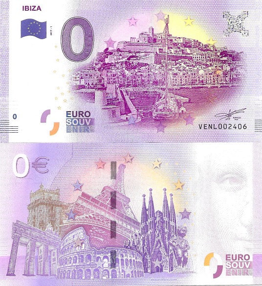 2017 0 Euro Ibiza, Spain Uncirculated Note