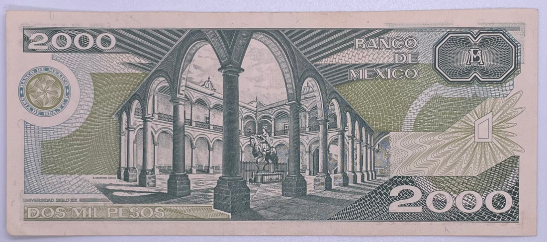 Mexico 2000 (2,000) Pesos, 1985-1989 P-86 VF