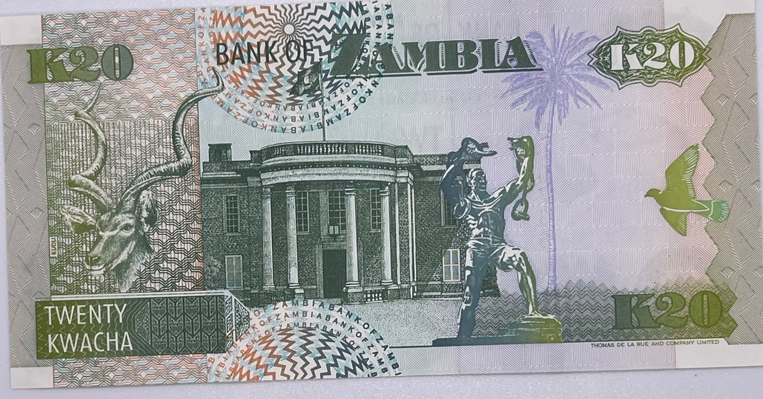 Zambia 20 Kwacha 1992 P 36 b UNC Banknote