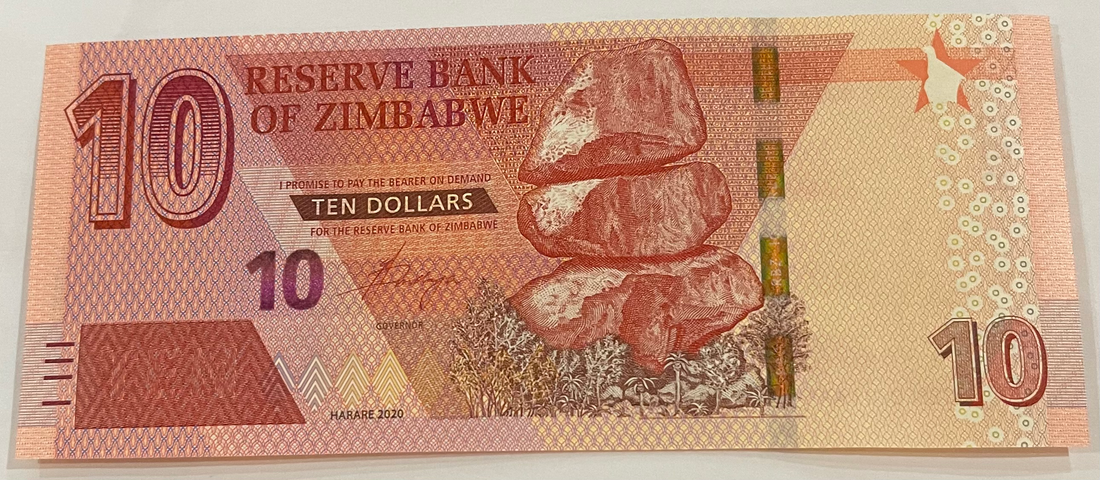 Zimbabwe 10 Dollars Banknote, 2020, P-103, UNC