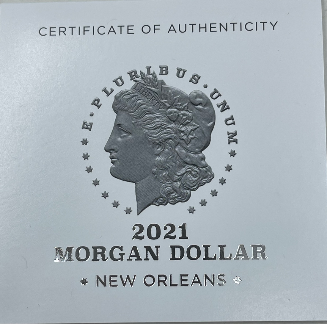 2021-O Morgan Silver Dollar New Orleans In OGP Coin