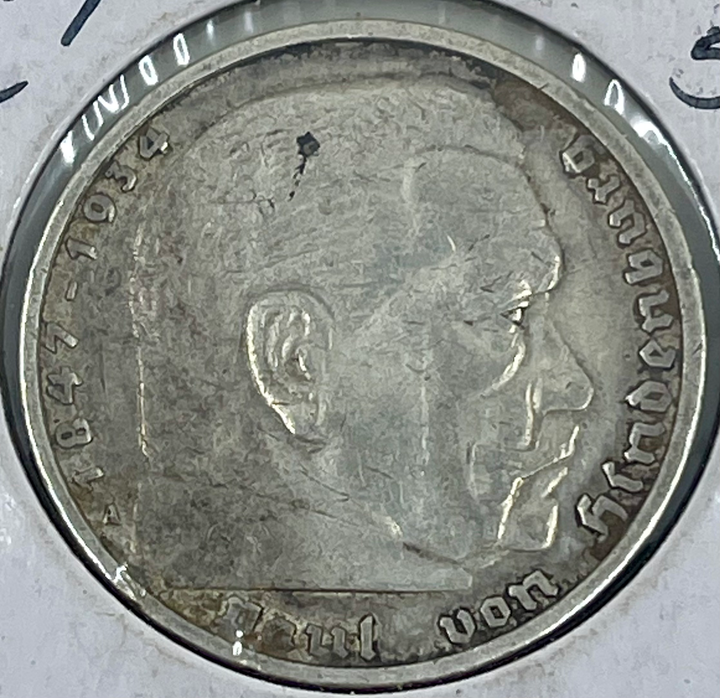 5 Mark 1935 A Germany WW2 Third Reich WW2 Coin - Cool Coins & Notes