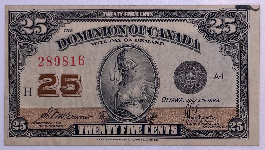 Canada 1923 P11b. VF. 25 cents