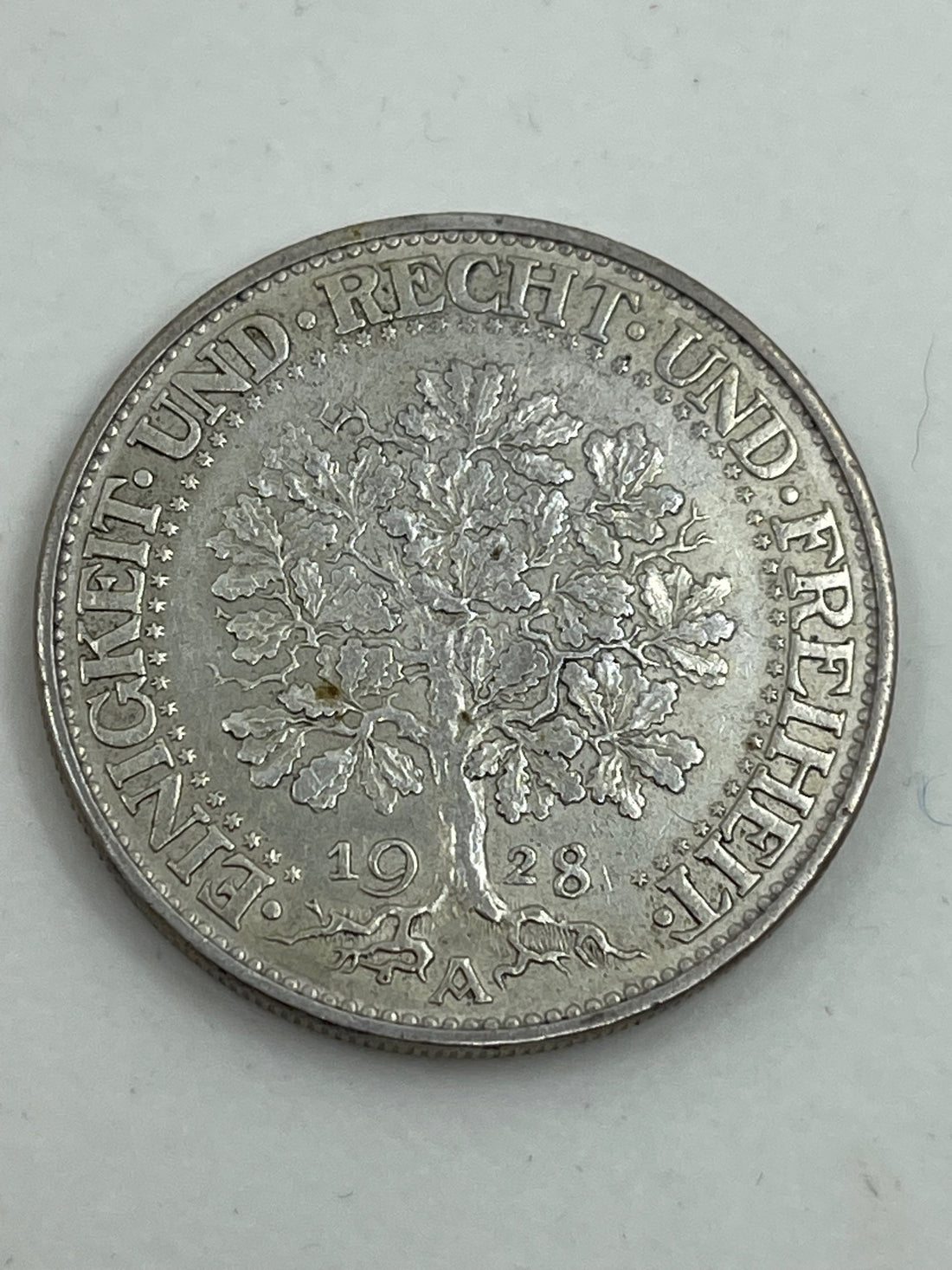 1928 A Germany 5 Marks Oak Tree