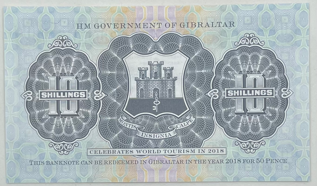 Gibraltar 10 Shillings Banknote, 2018, P-41, UNC, Commemorative - Cool Coins & Notes