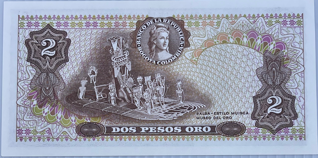 Colombia, 2 Pesos Oro, 1976, P-413b, UNC World Banknote Currency