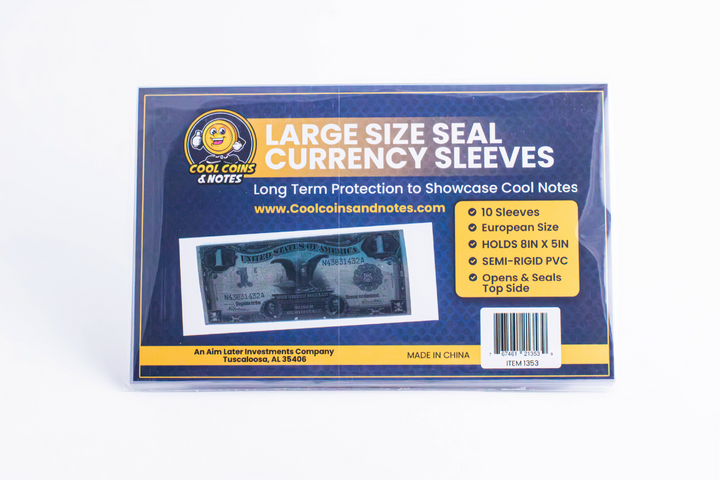 100 Banknote Currency Seal Sleeves Large European Size Currency Topload Holders Notes Cool Coins & Notes (Copy)