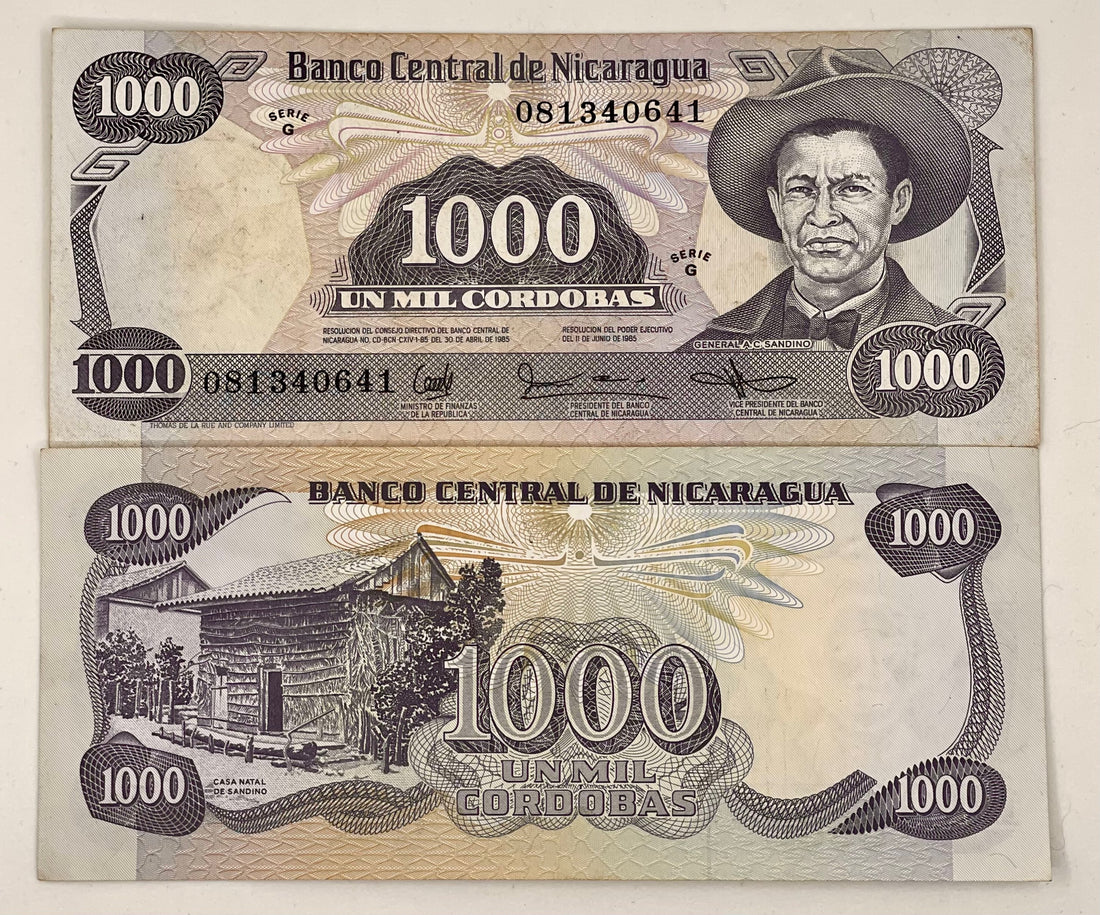 Nicaragua 1985 1000 Cordobas P145a, Used Banknote From Lot