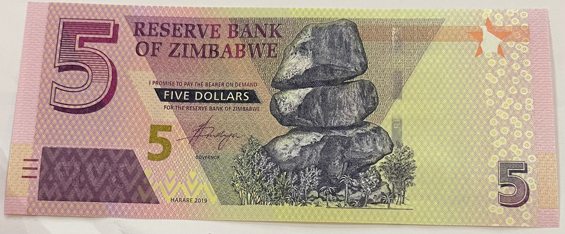Zimbabwe 5 Dollars Banknote, 2019, P-102, UNC