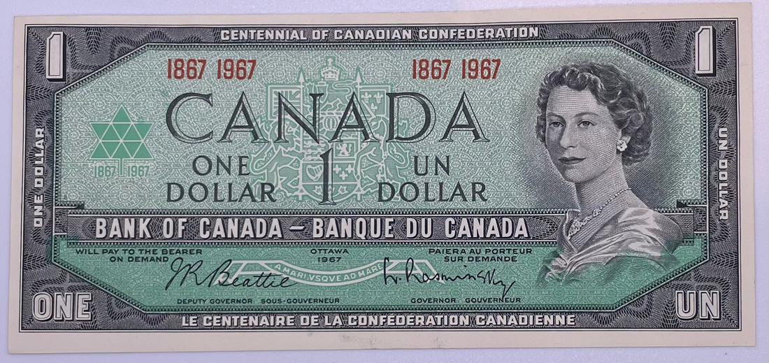 Canada, $1 1967, P-8a, QEII, UNC Commemorative Banknote