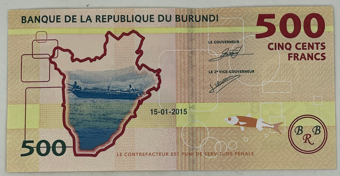 2015 Burundi 500 Francs P-50a.1 UNC World Banknote