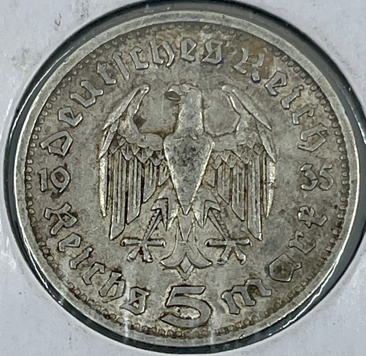 5 Mark 1935 A Germany WW2 Third Reich WW2 Coin - Cool Coins & Notes