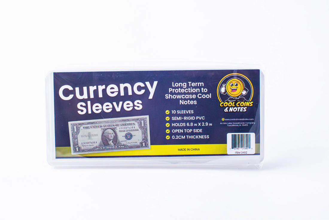 100 Banknote Currency Sleeves Rigid US Dollar Modern Size US Topload Holders Note Cool Coins & Notes (Copy)