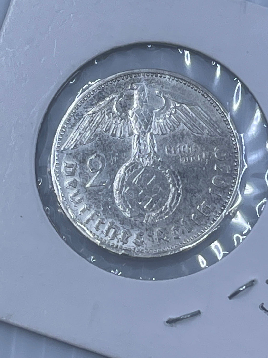 Germany 1939 J 2 Mark KM 93 UNC WW2 Silver Coin Third Reich Reichsmark