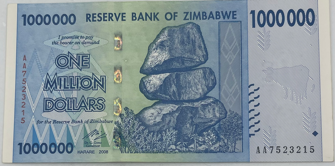 Zimbabwe 1 Million Dollars, 2008, P-77, UNC World Banknote