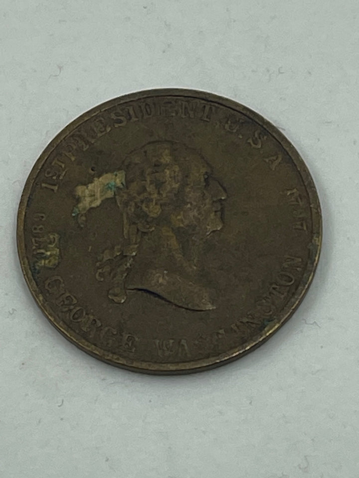 1789-1797 1st President U.S.A George Washington Holed Token