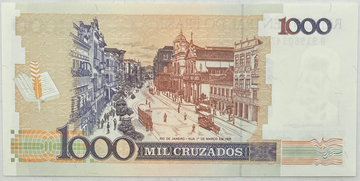 Brazil 1988 1000 CruzadosP-213 UNC World Banknote