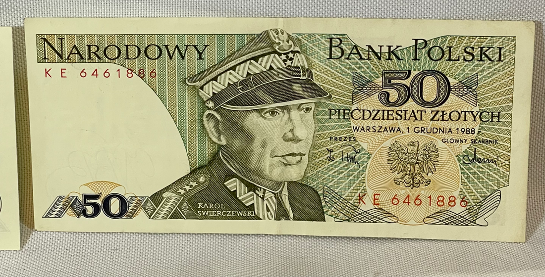 Poland 50 Złotych 1988 P14, UNC World Currency Banknote