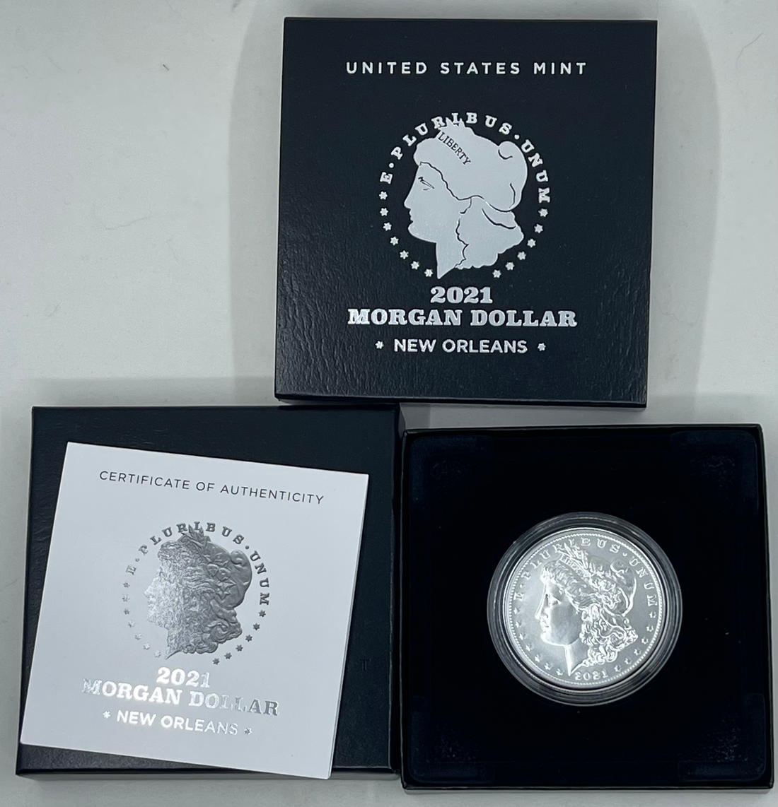 2021-O Morgan Silver Dollar New Orleans In OGP Coin
