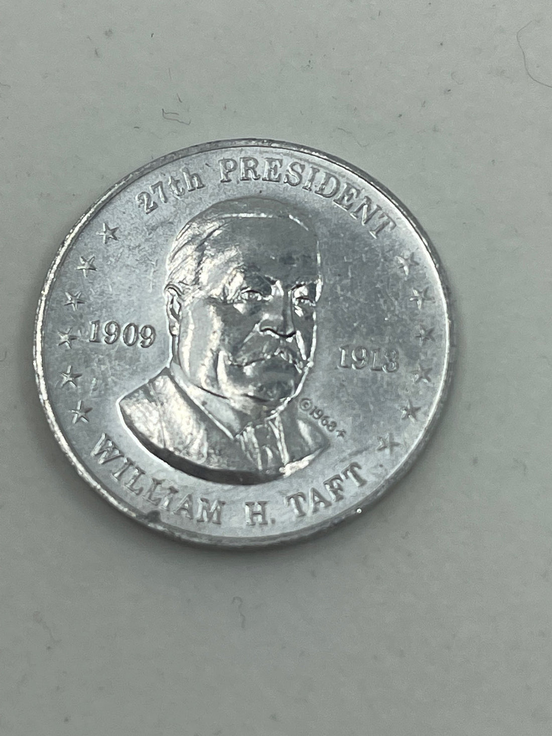 William H Taft Shells Mr President Coin Game 26mm 1909-13 Aluminum 27th