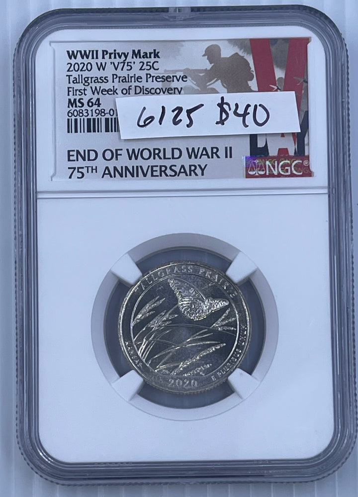 2020 W NGC MS64 SAMOA QUARTER FIRST RELEASES AMERICAN PARKS 25C WWII PRIVIY V75