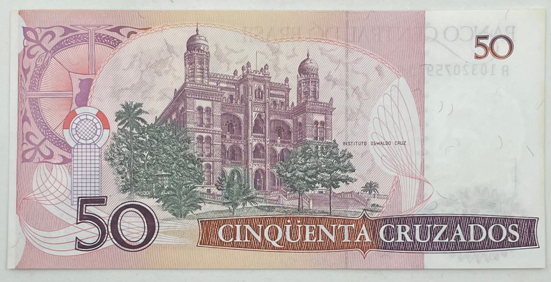 1986 (ND) Brazil 50 Cruzados  P-210 UNC World Banknote