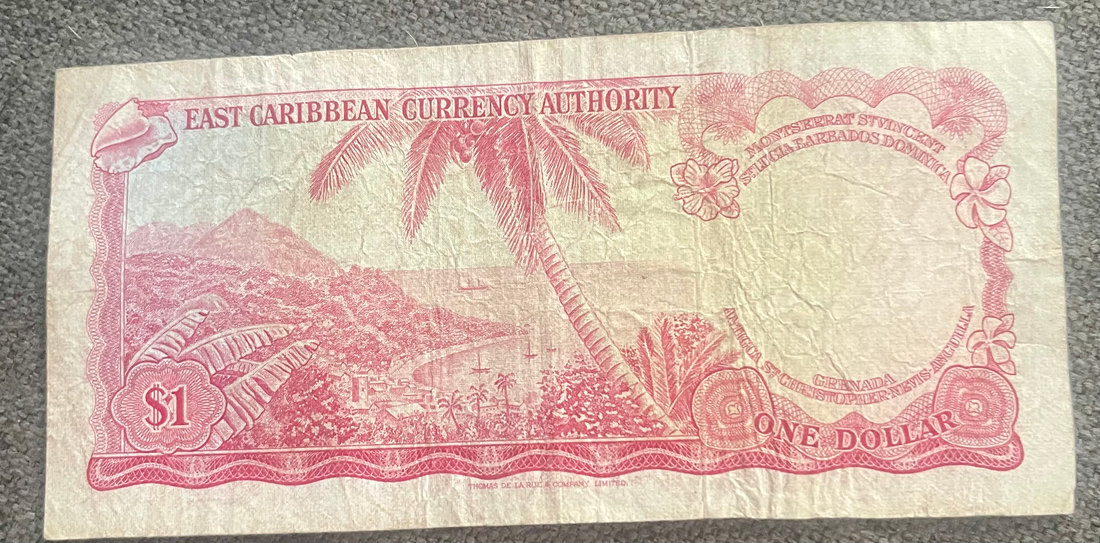 East Caribbean States 1 DOLLAR P-13F ND 1965 Queen ♛ Elizabeth Boat - Cool Coins & Notes
