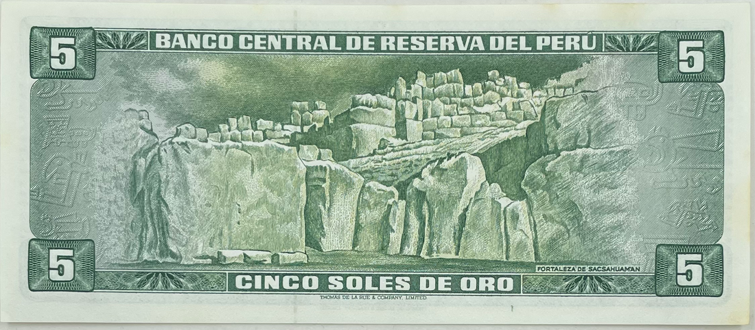 1974  Peru  5 Soles  P-99c  UNC Banknote