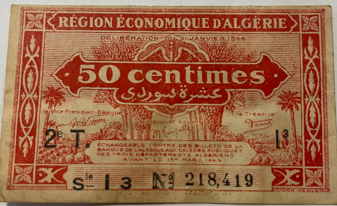 Algeria 1955 50 Centimes P100