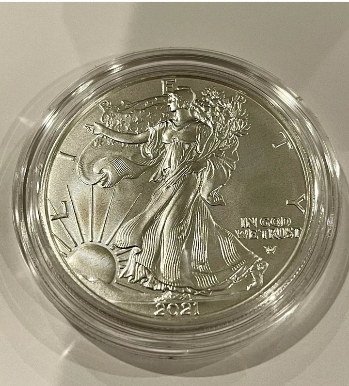 2021 W  SILVER EAGLE PROOF DOLLAR US Mint Coin with Box and COA SM141 - Cool Coins & Notes