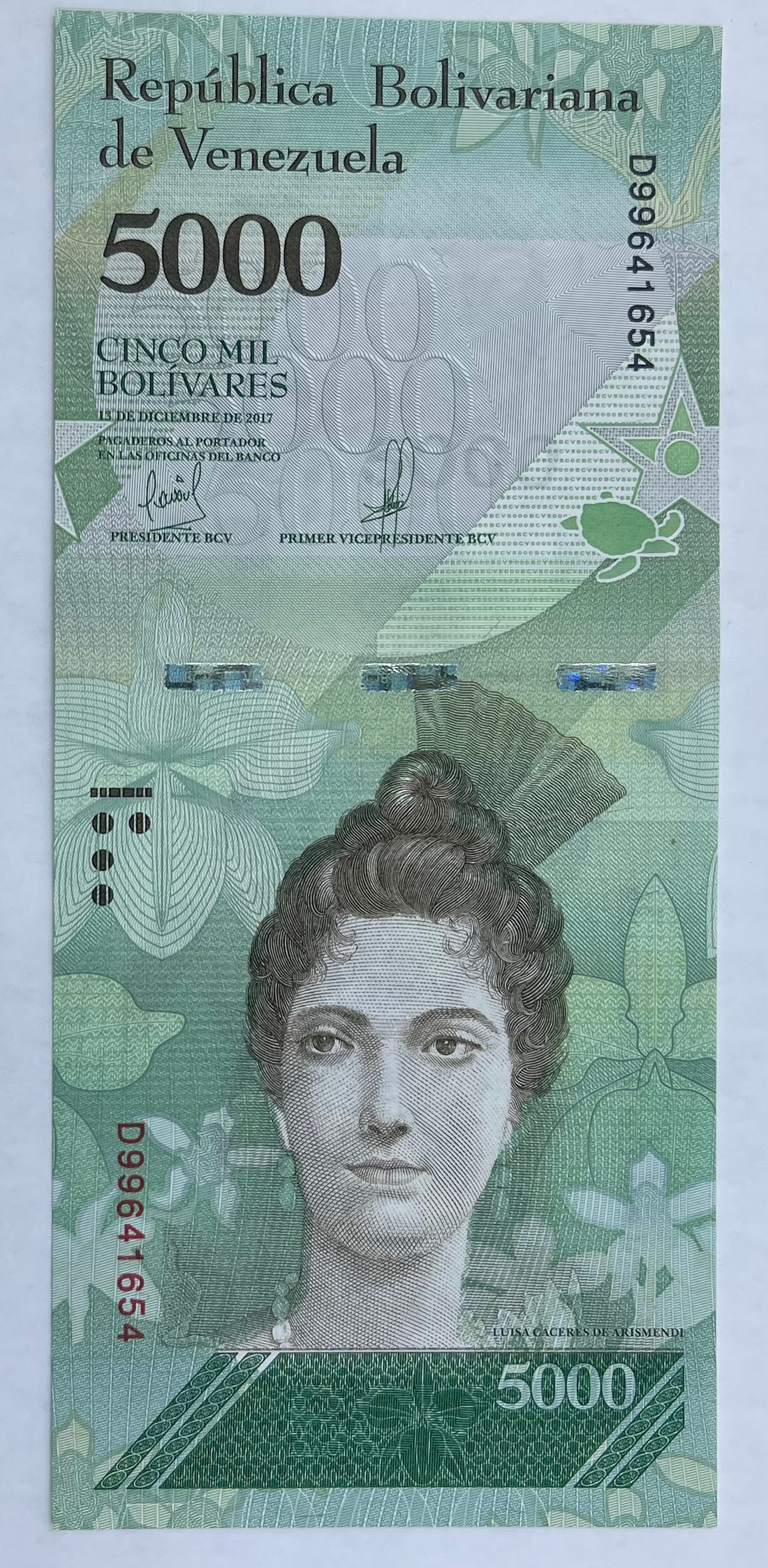 Venezuela 5000 Bolivares P 97a 2016 UNC, World Banknote Currency