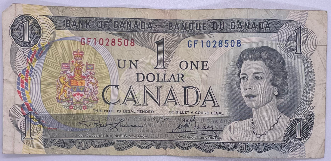 Canada 1973  $1 Dollar BC-46 QEII Used Banknote From Lot