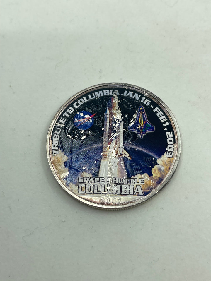Colorized Spaceship Columbia American Silver Eagle - Cool Coins & Notes