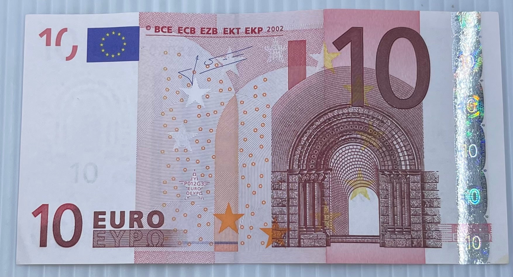 European Union 2002 10 Euro P-9 Circulated World Banknote From Lot — front