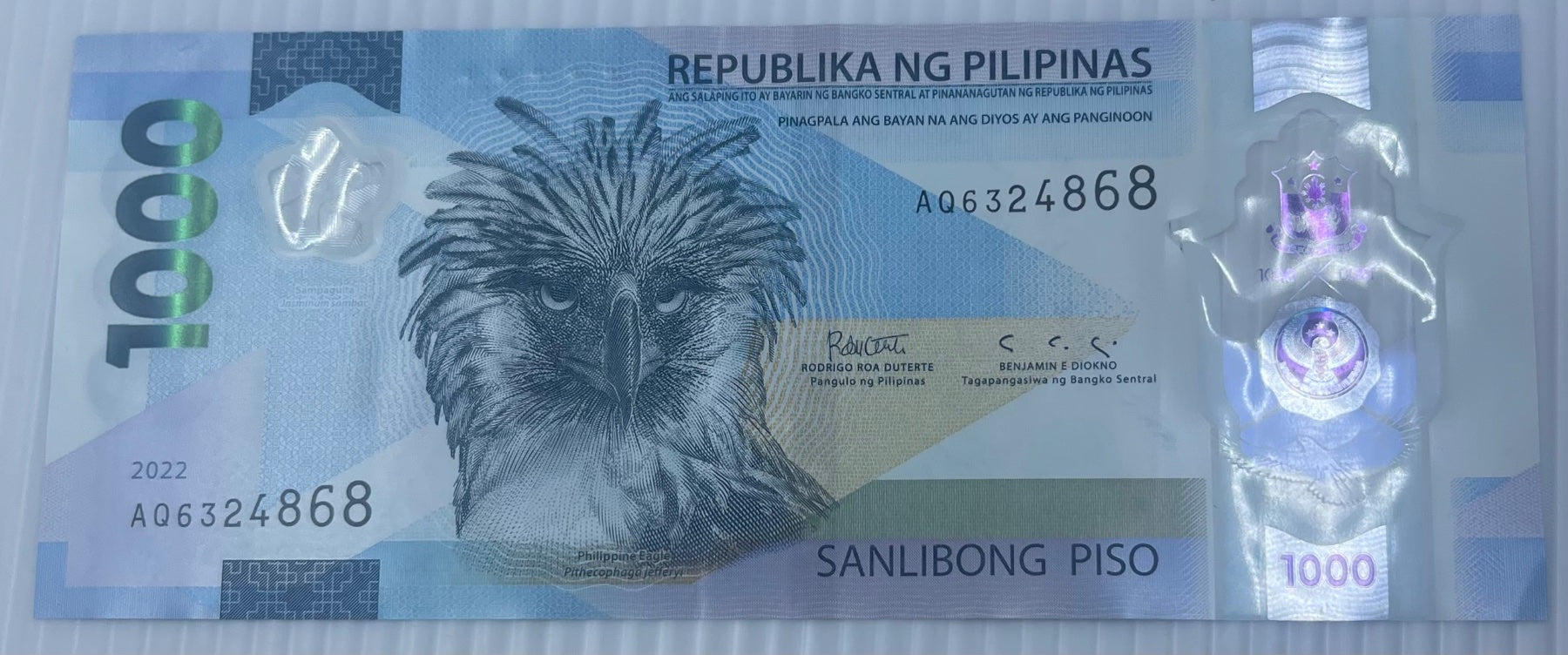 Philippines 2022 1000 Piso P-241 Circulated World Banknote — front