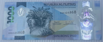 Philippines 2022 1000 Piso P-241 Circulated World Banknote — front