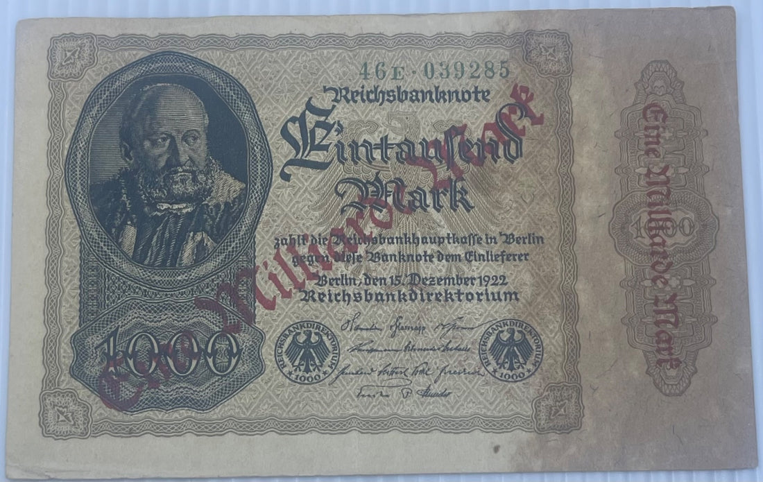 Germany 1923 1 Milliarde Mark Circulated World Banknote — front