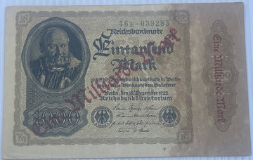 Germany 1923 1 Milliarde Mark Circulated World Banknote — front