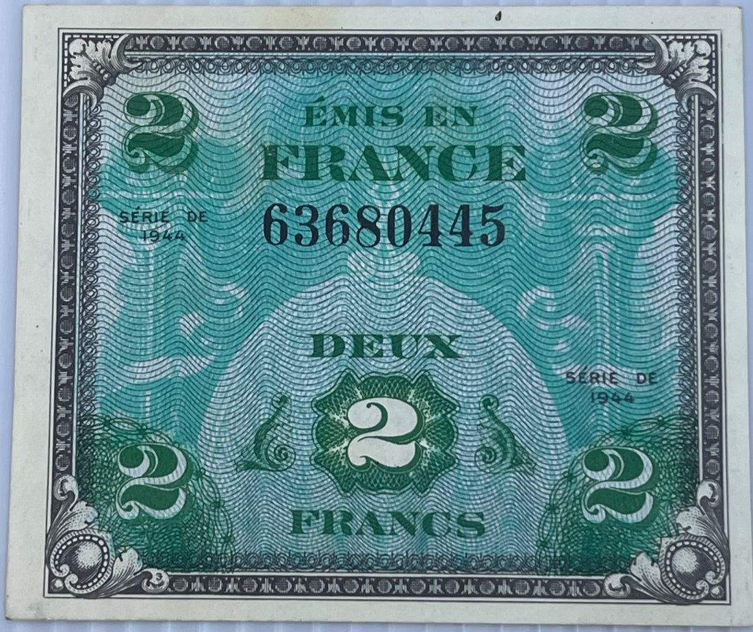 France 1944 2 Francs M1 Uncirculated World Banknote — front