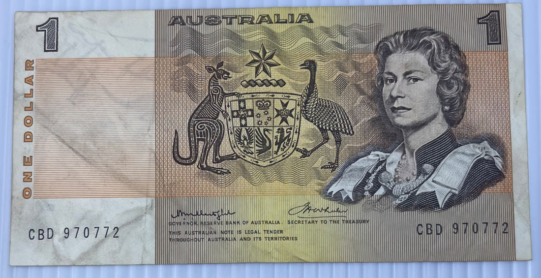 Australia 1966-1984 1 Dollar 42 Circulated World Banknote Note Shown — front
