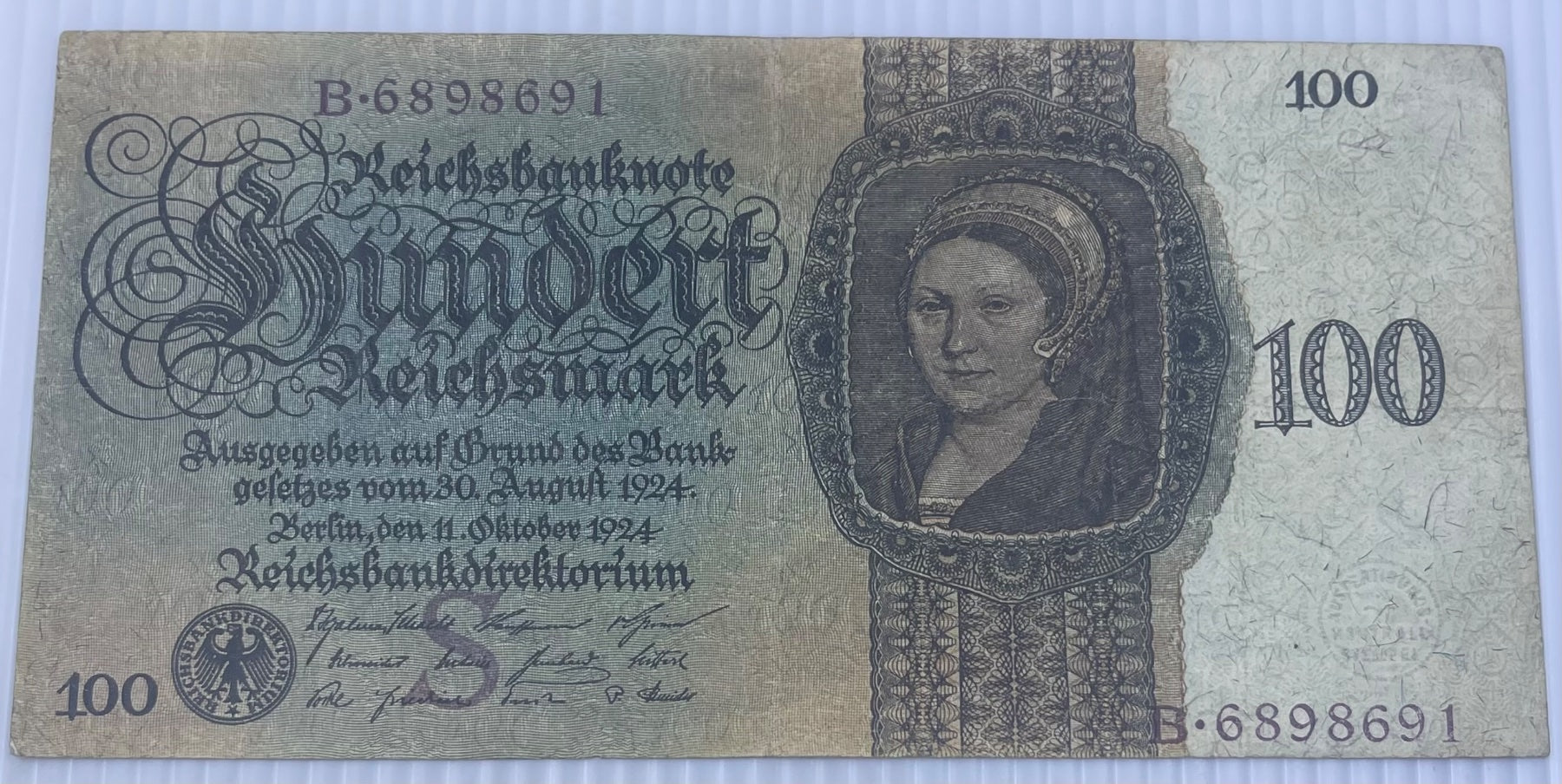 Germany 1924 100 Reichsmark P-178 Circulated World Banknote — front