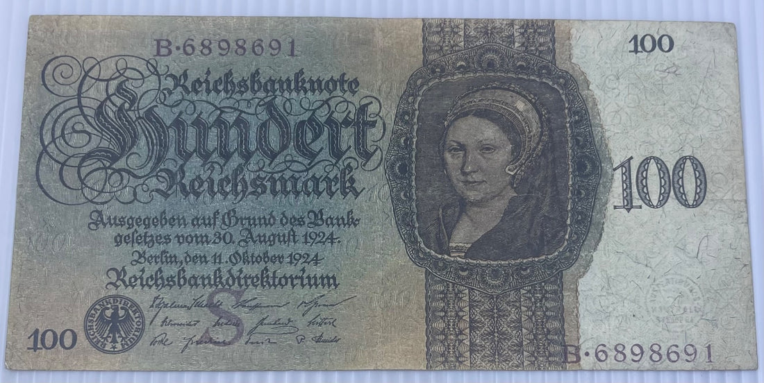 Germany 1924 100 Reichsmark P-178 Circulated World Banknote — front