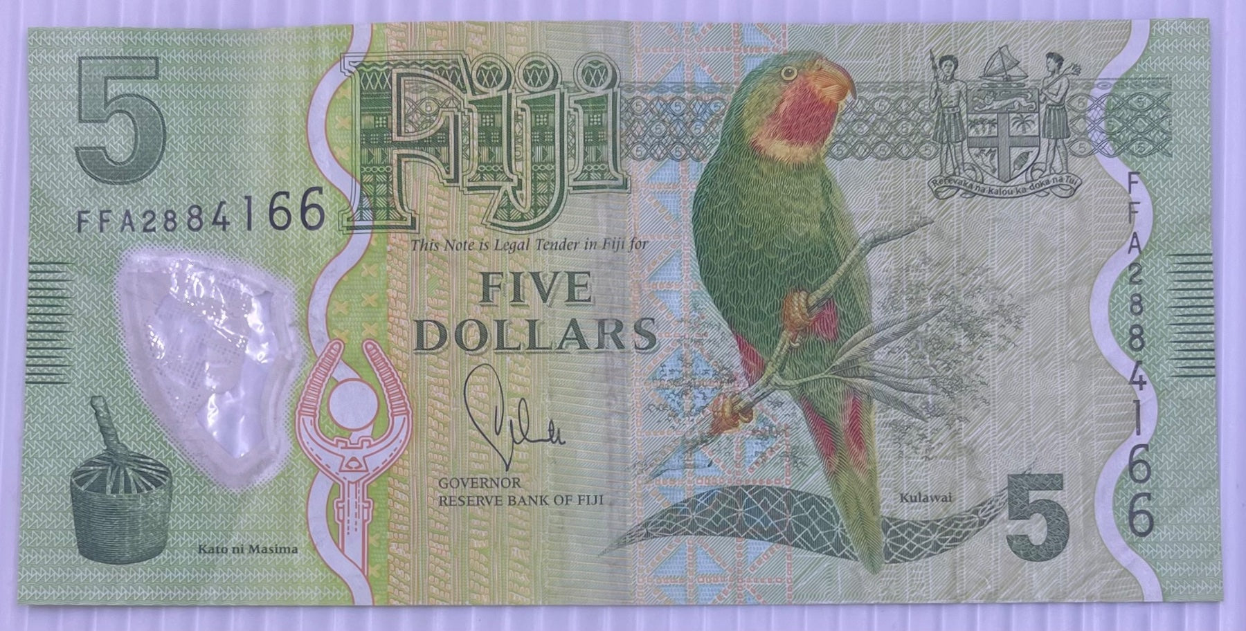 Fiji 2012 5 Dollars P-115 Circulated World Banknote Note Shown — front